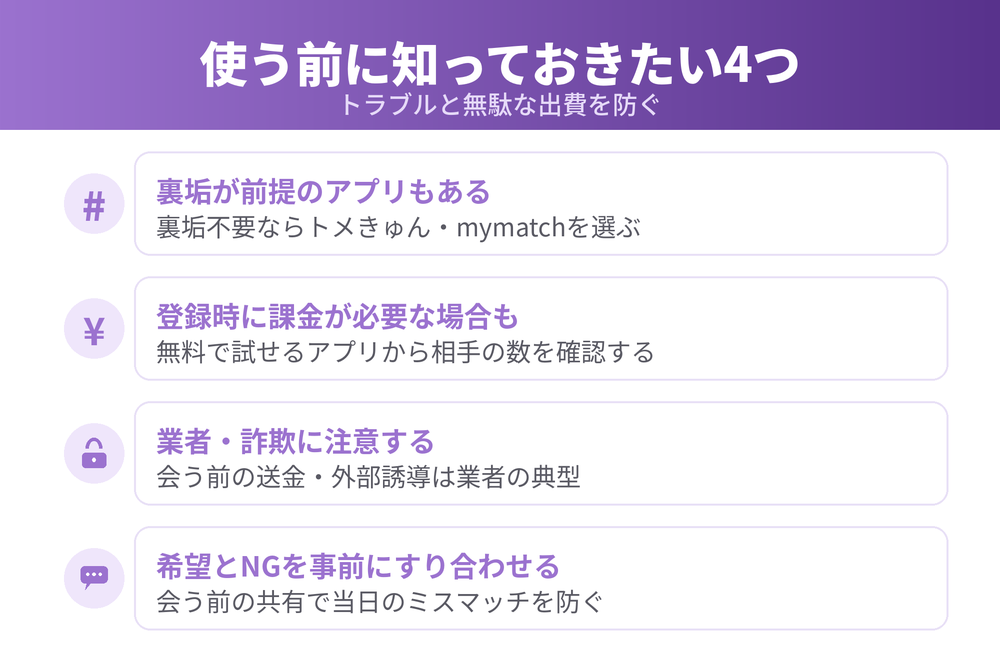 性癖マッチングアプリを使う際の注意点